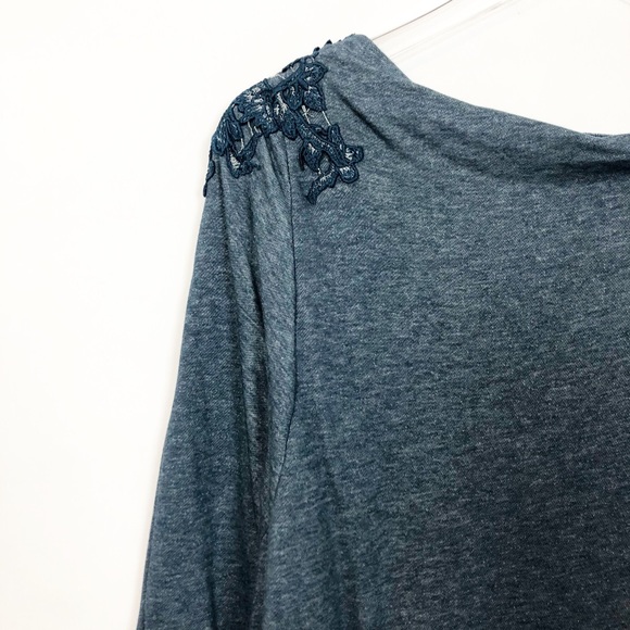 Meadow Rue Bria Lace Back Pullover Teal Silver XS - Picture 6 of 8